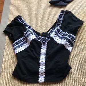 Black and white crop top